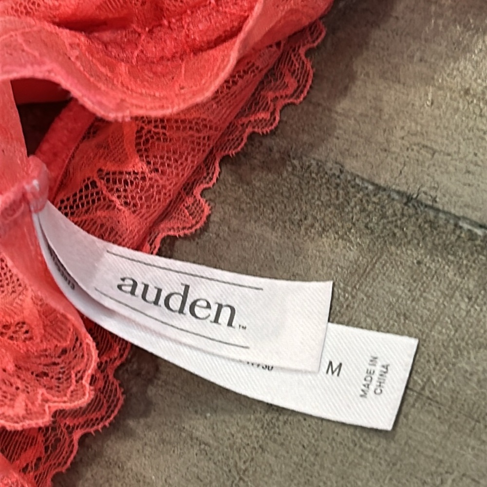 Auden Wireless Racerback Bra Lace Bralette Sheer Lightly Lined Pullover Medium - Picture 7 of 11